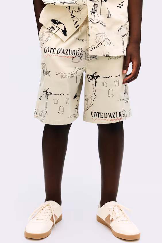 Хлопковые шорты из хлопковой саржи h&m