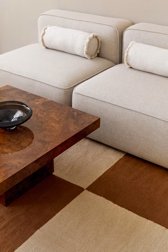 Хлопковый коврик в квадратах