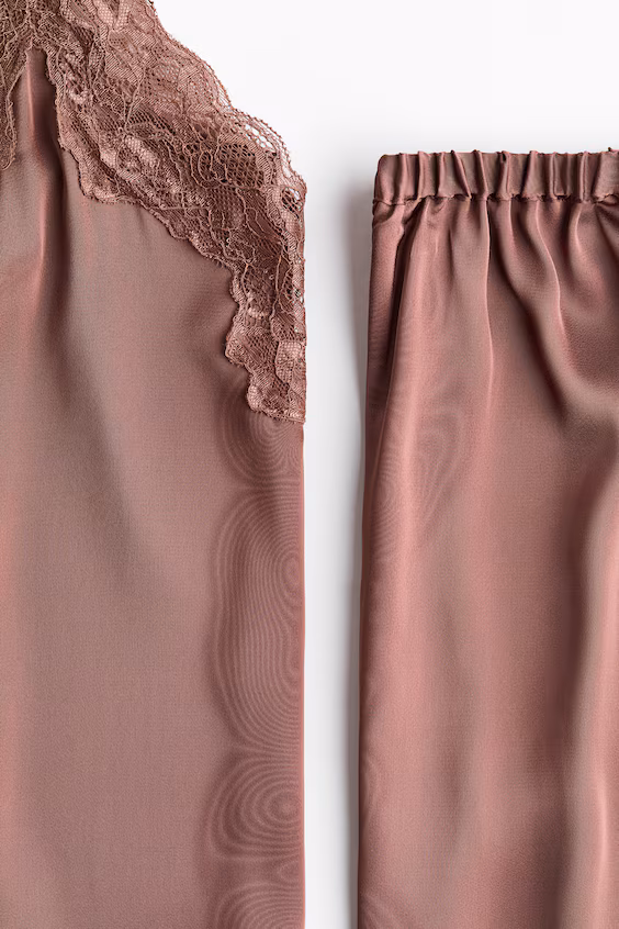 Пижама из атласа h&m