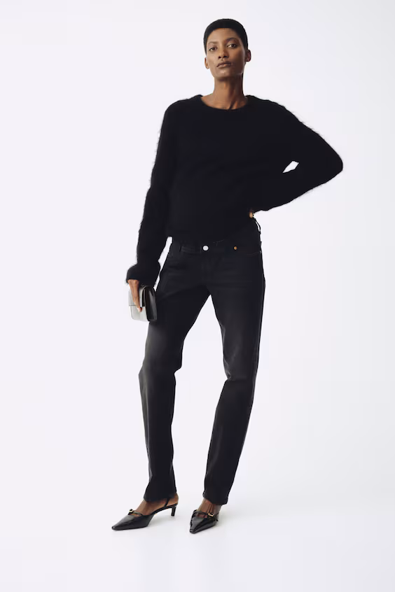 Джинсы mama slim straight high