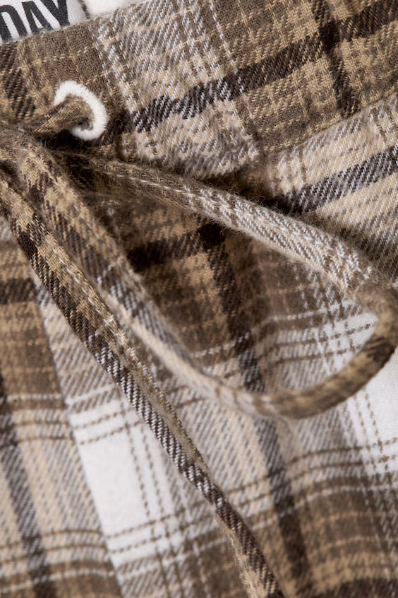 Широкие пижамные брюки из фланели