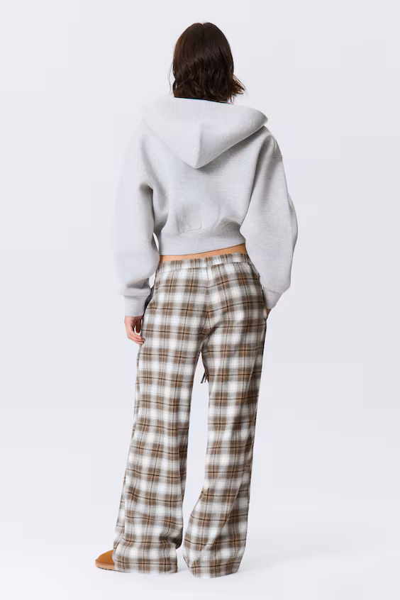 Широкие пижамные брюки из фланели