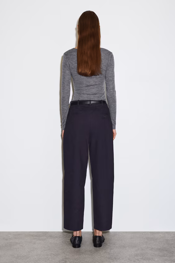 Брюки-чино из хлопка с широкими штанинами