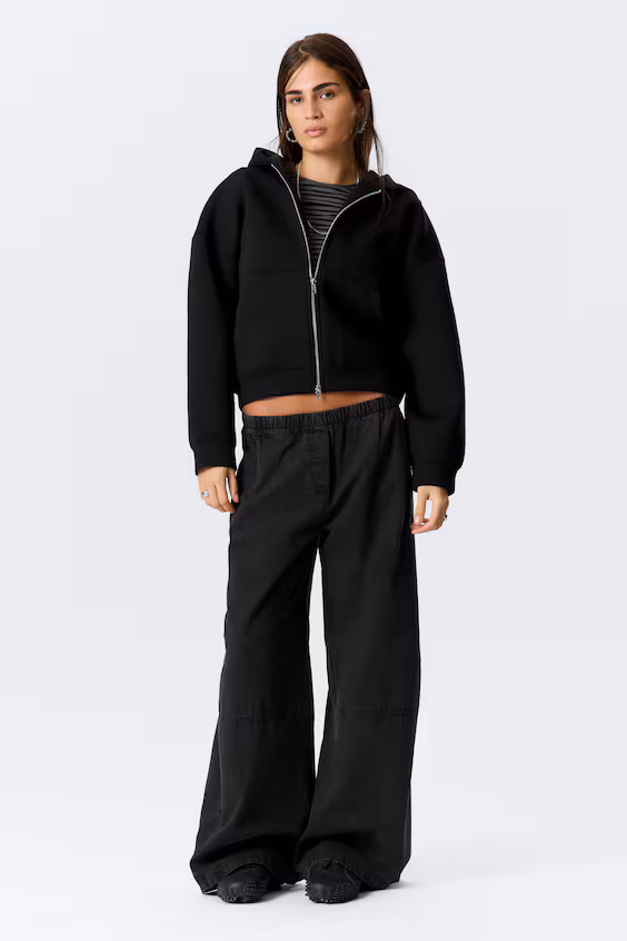 Брюки baggy с низкой посадкой из замшевого хлопка