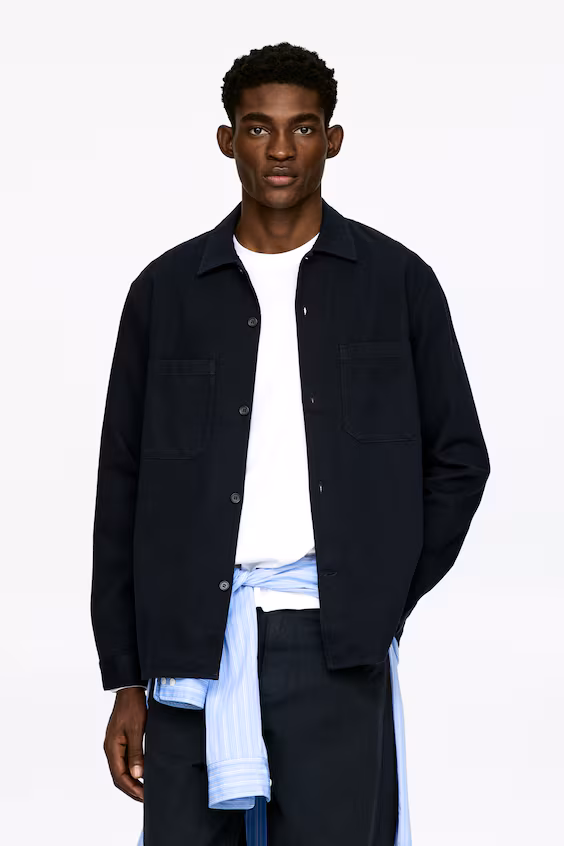 Рубашка-пиджак из хлопкового металлизированного саржи