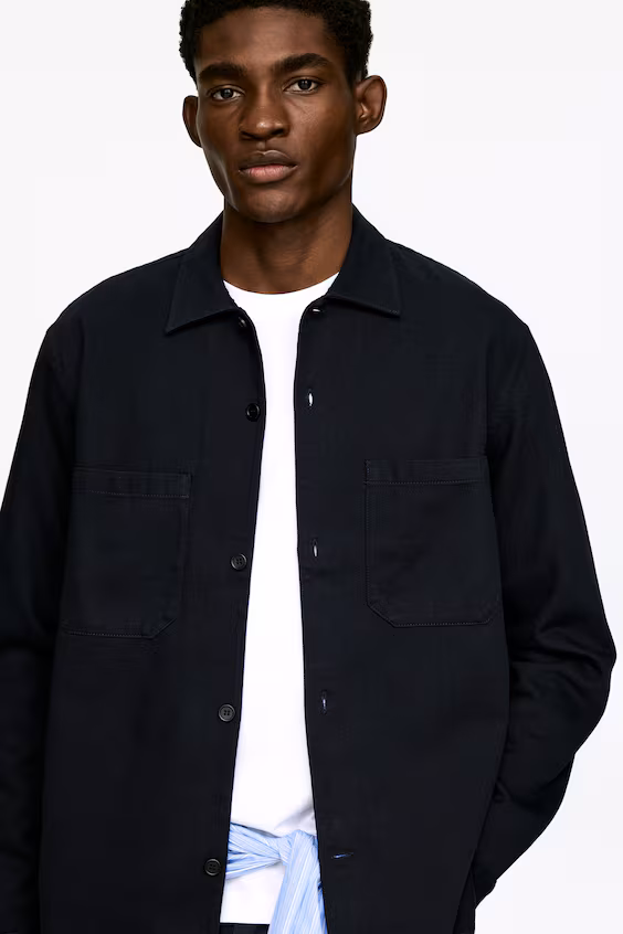 Рубашка-пиджак из хлопкового металлизированного саржи