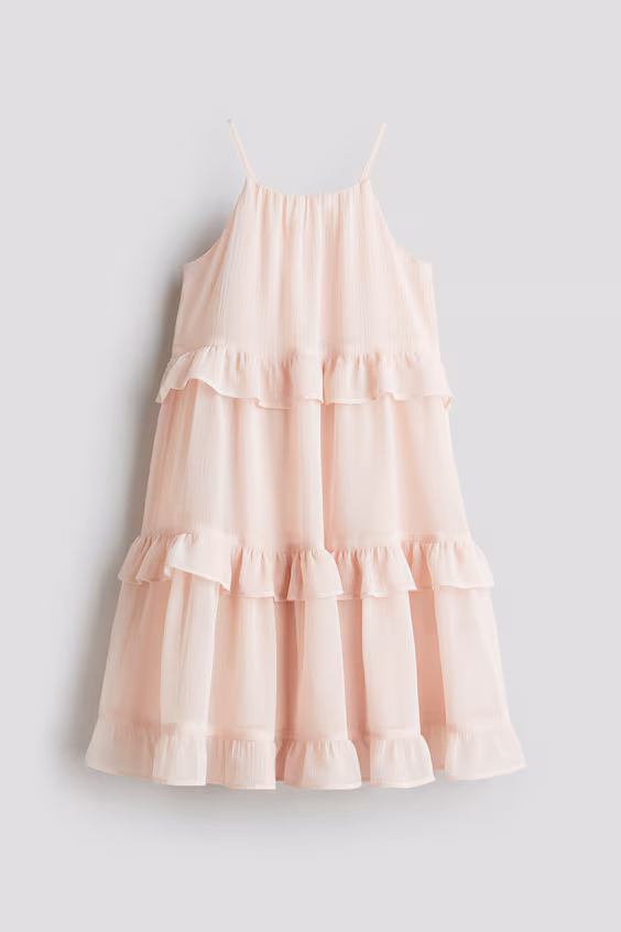 Платье с лямками и оборками
