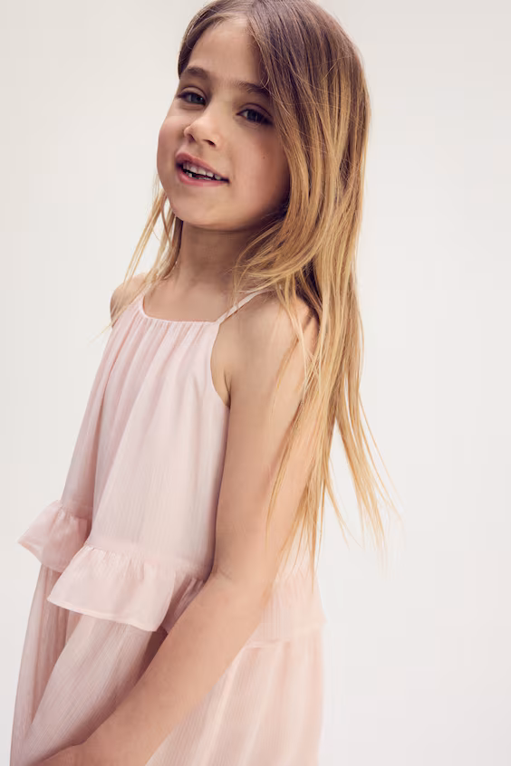 Платье с лямками и оборками