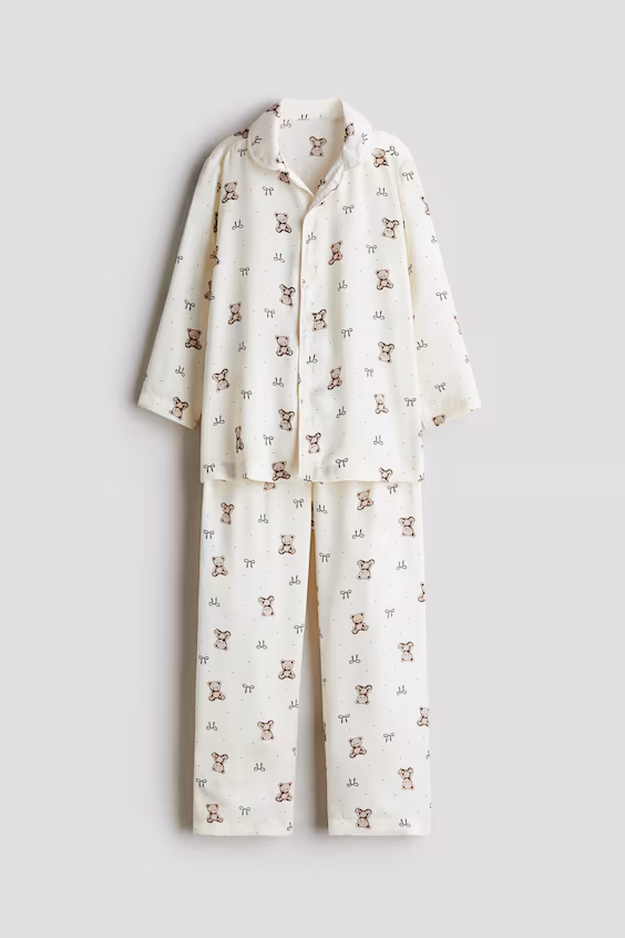 Пижама с принтом из атласа