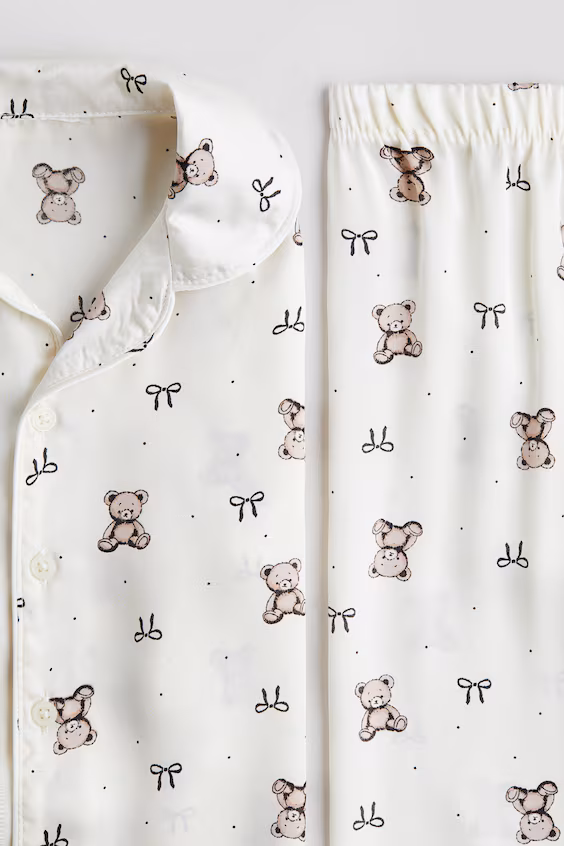 Пижама с принтом из атласа