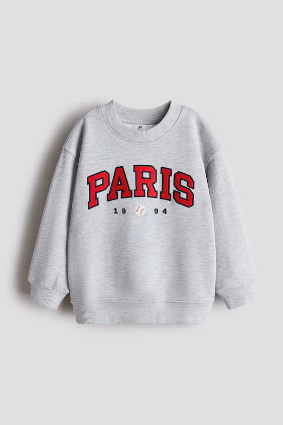 Толстовка с круглым вырезом и принтом