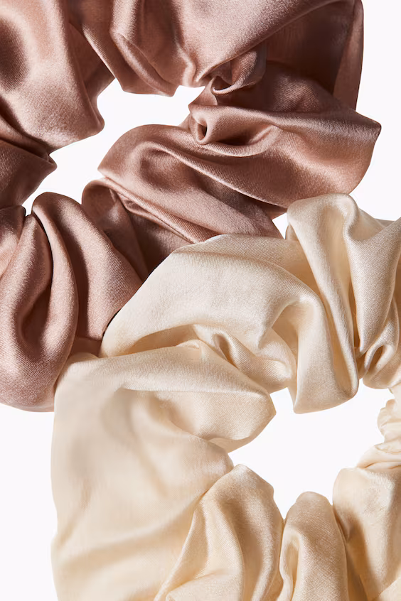 Набор из 2 резинок для волос из шелка