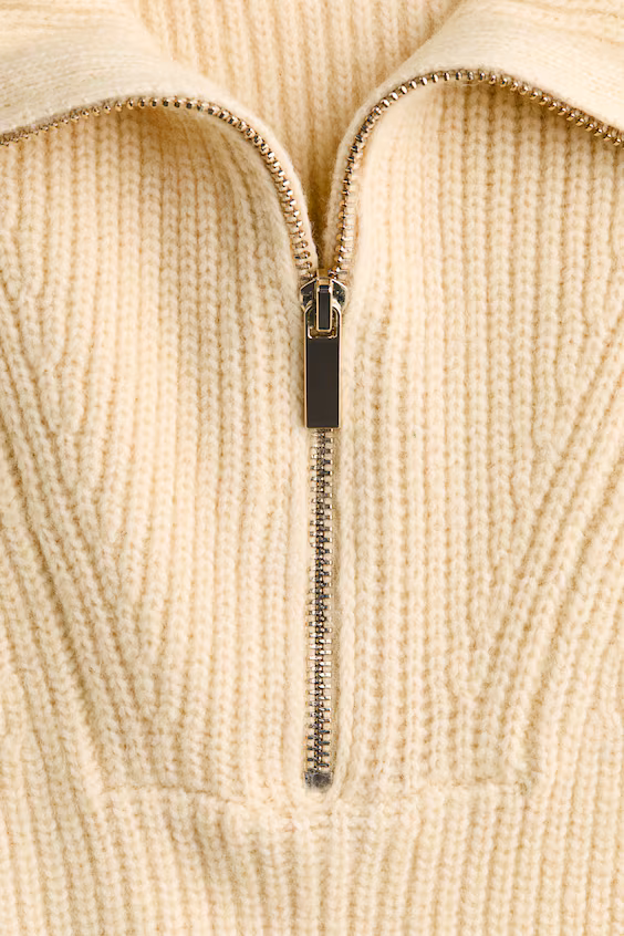 Свитер из рубчиковой ткани с молнией