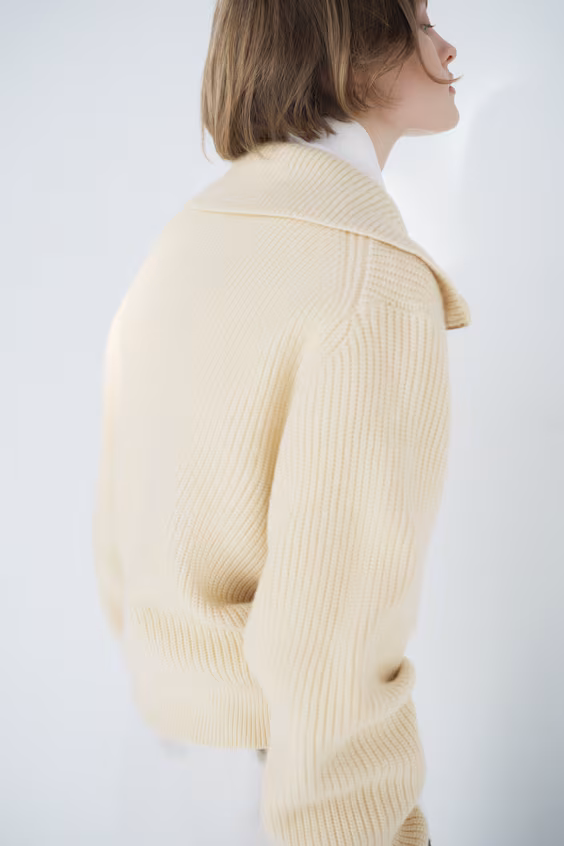 Свитер из рубчиковой ткани с молнией