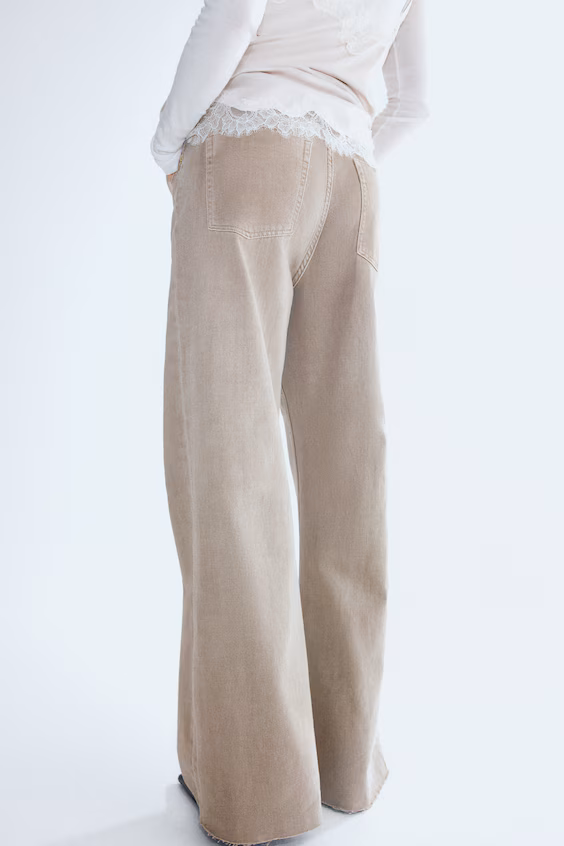 Широкие джинсы высокой посадки