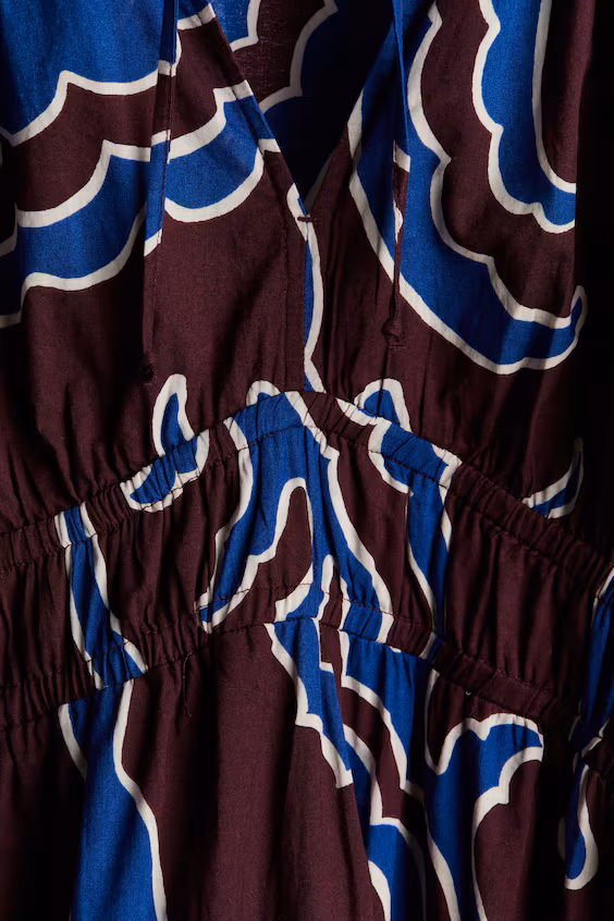 Платье из хлопка с рукавами балон