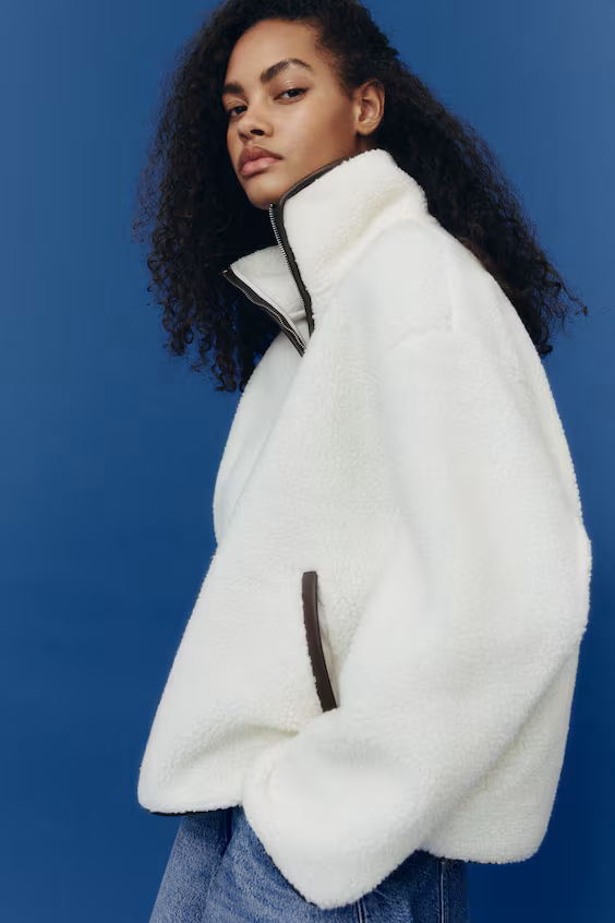 Толстовка из мехового меха с половинчатой молнией