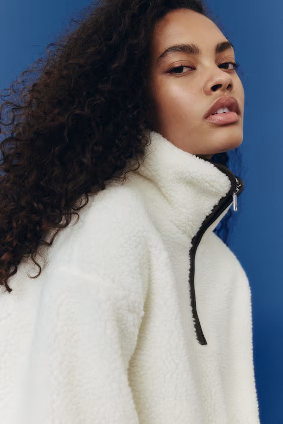 Толстовка из мехового меха с половинчатой молнией