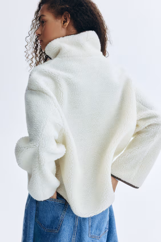 Толстовка из мехового меха с половинчатой молнией