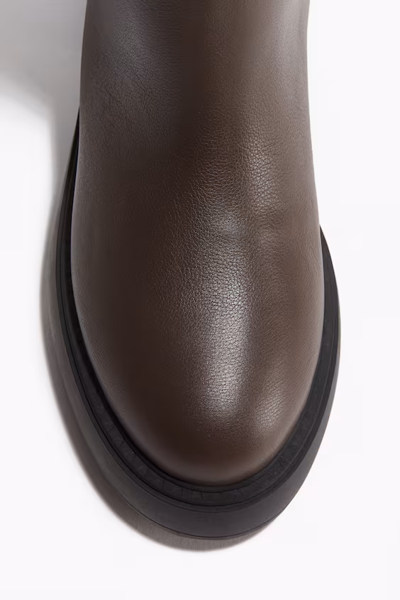 Кожаные ботинки с теплой подкладкой