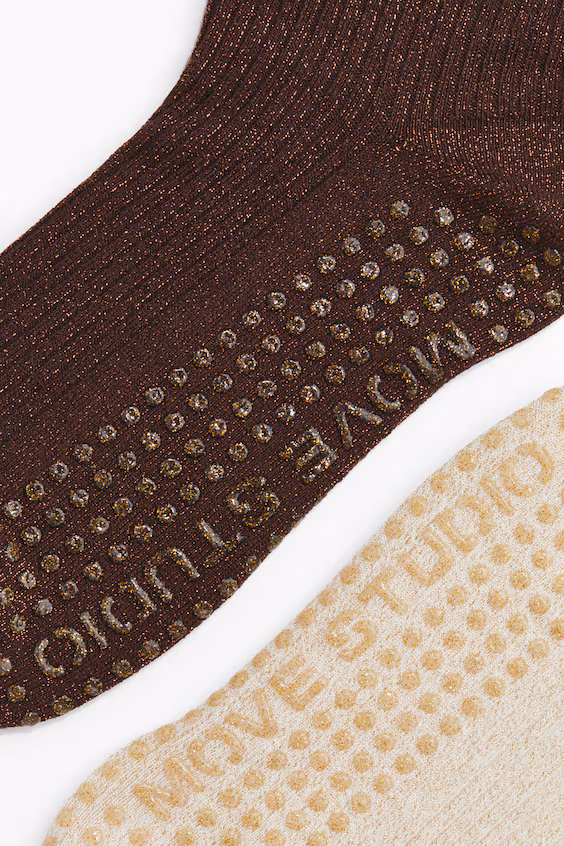 Пакет из 2 пар антискользящих носков для йоги