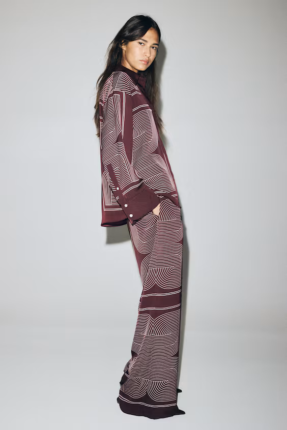 Oversize рубашка из хлопкового саржевого полотна h&m