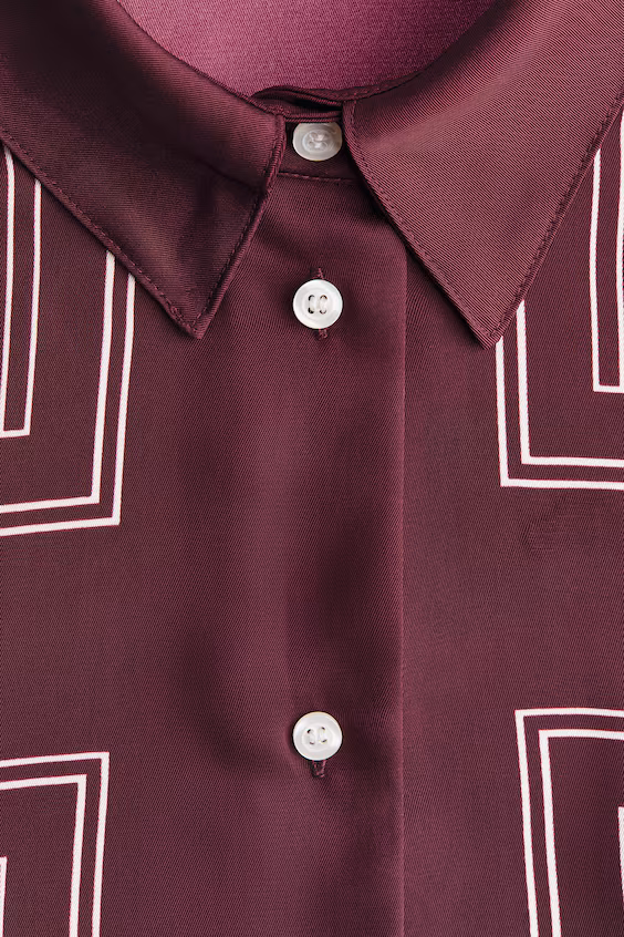 Oversize рубашка из хлопкового саржевого полотна h&m