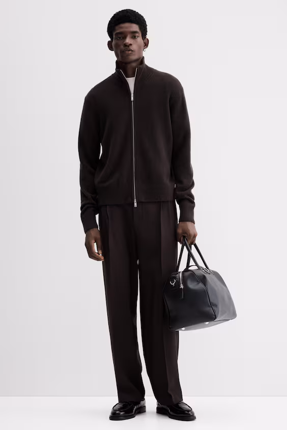 Пальто из шерстяной ткани regular fit с молнией