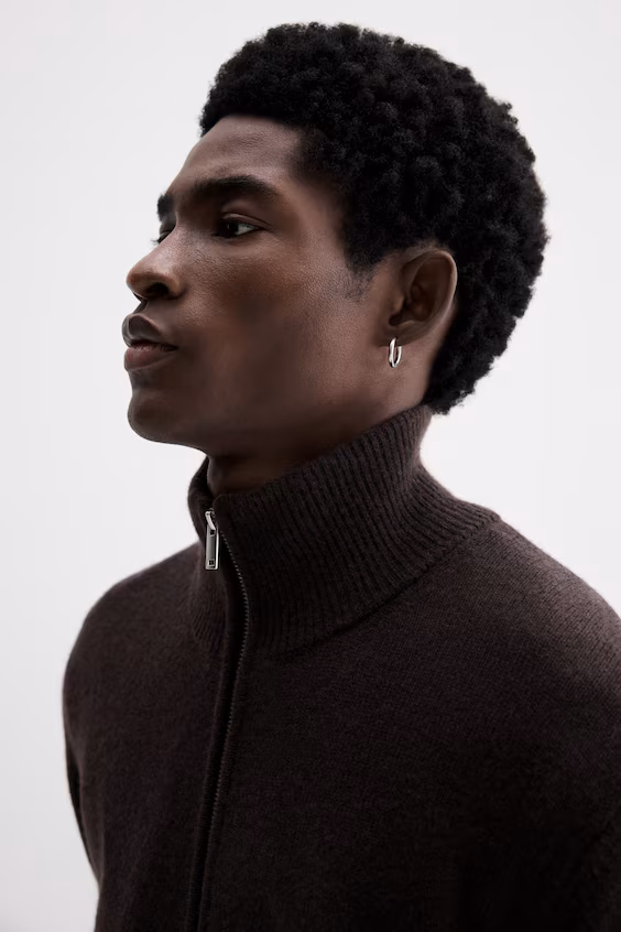 Пальто из шерстяной ткани regular fit с молнией