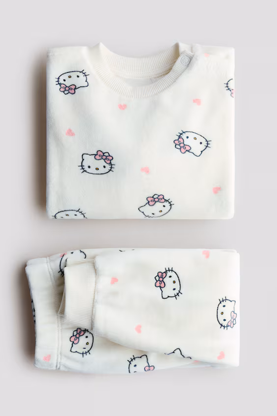 Пижама из вельветовой ткани с принтом