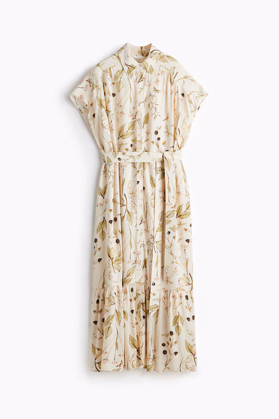 Рубашка-платье с поясом для завязывания