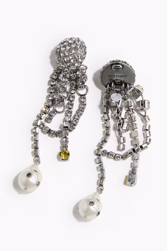 Серьги-пусеты с кристаллами