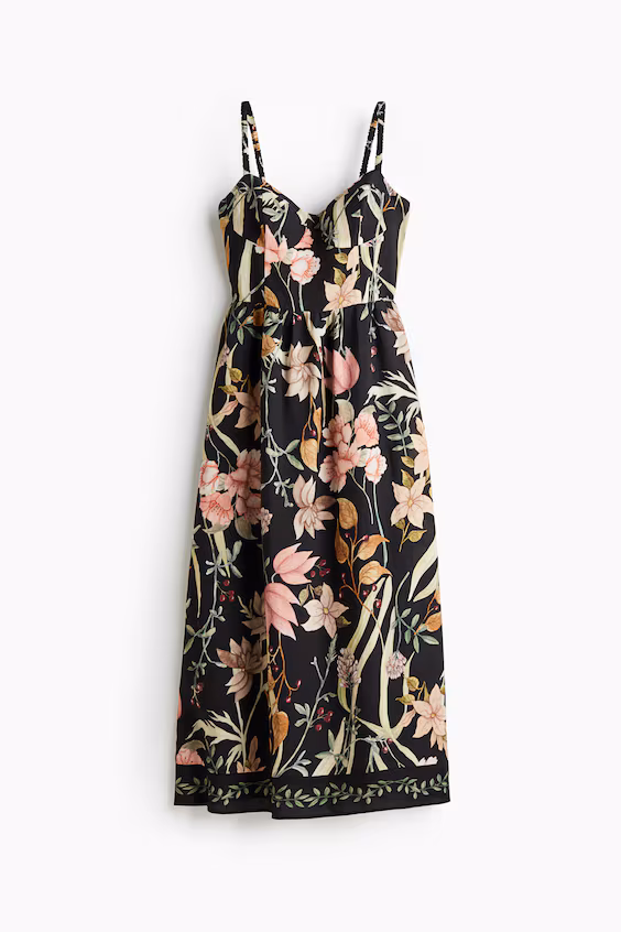 Платье с лямками из смеси льна