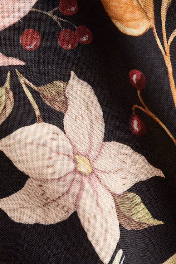 Платье с лямками из смеси льна