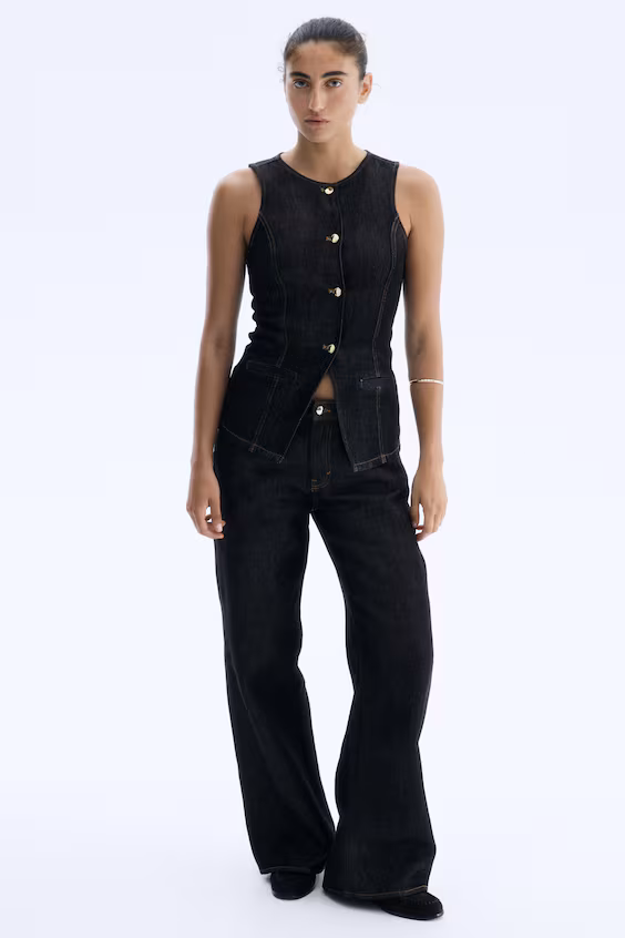 Жилет облегающий из джинсы