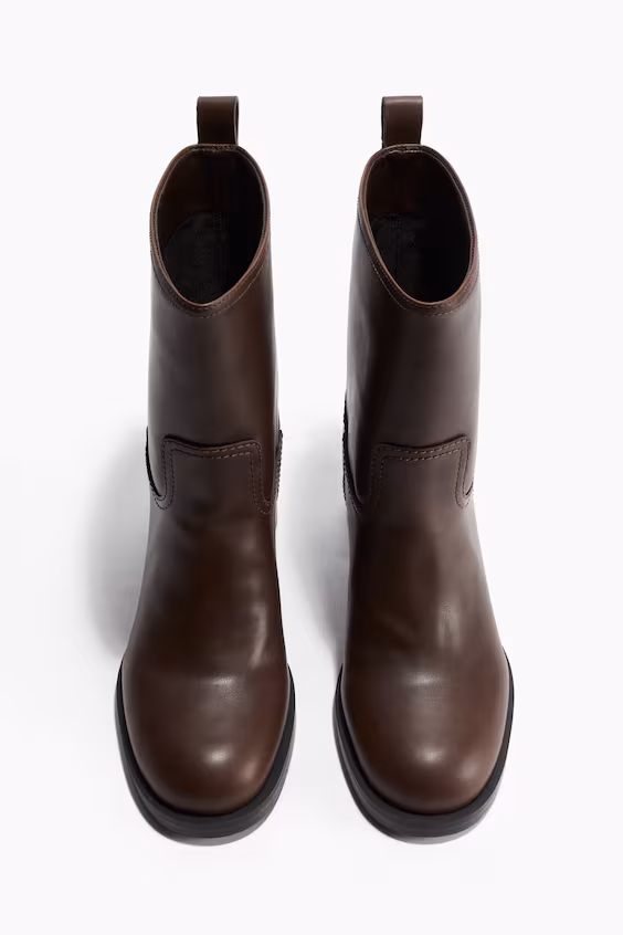 Ботильоны на меху с блочным каблуком h&m