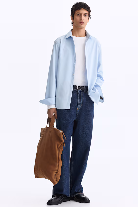 Рубашка four-way stretch slim fit h&m