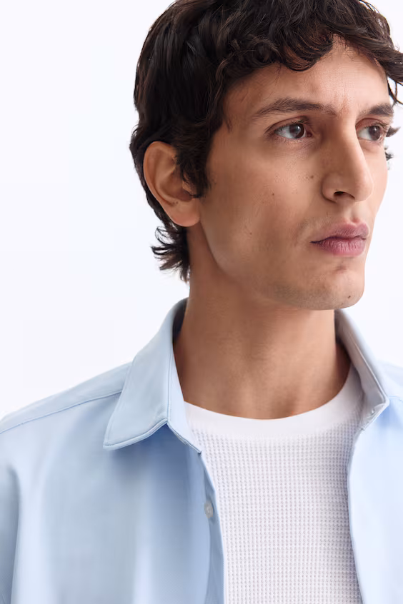 Рубашка four-way stretch slim fit h&m