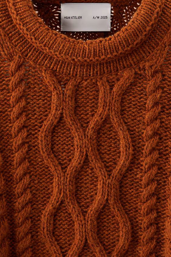 Свитер из шерстяной смеси с аранами