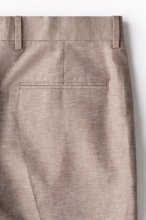 Брюки в классическом стиле из смесового льна regular fit