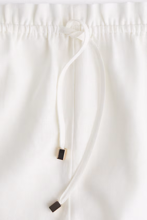 Шорты из льняной смеси с завязкой