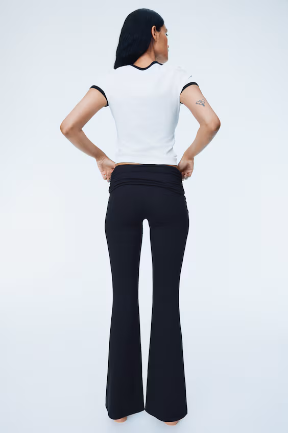 Брюки для йоги из микрофибры с складками h&m