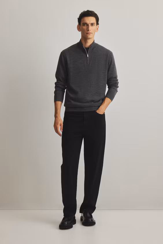 Свитер из мериносовой шерсти с молнией regular fit