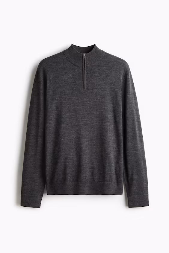 Свитер из мериносовой шерсти с молнией regular fit