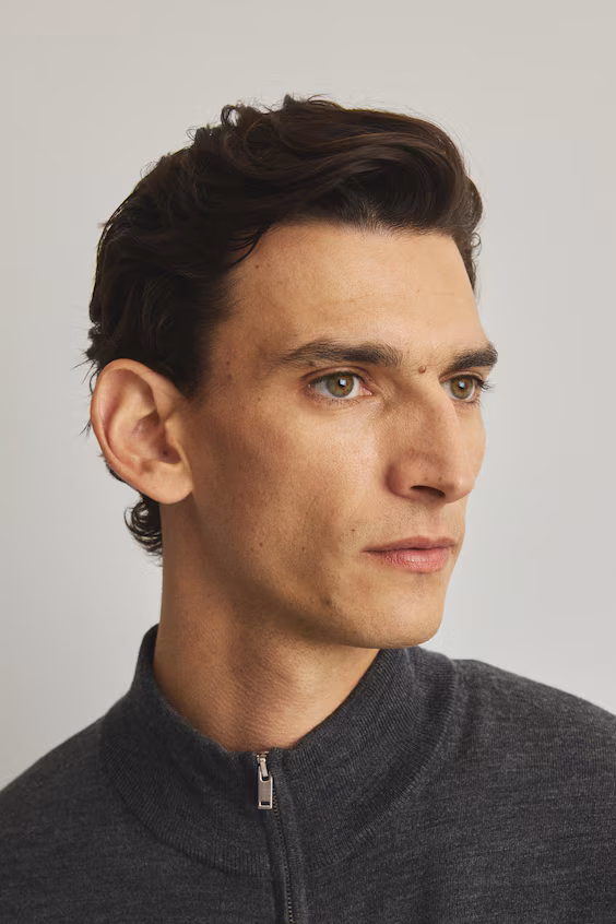 Свитер из мериносовой шерсти с молнией regular fit