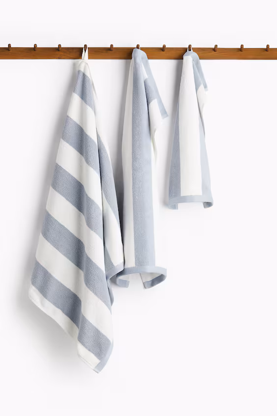 Полотенце для гостей из турецкого хлопка в полоску