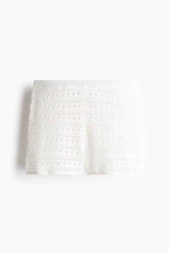 Шорты из вязаного полотна в рубчик