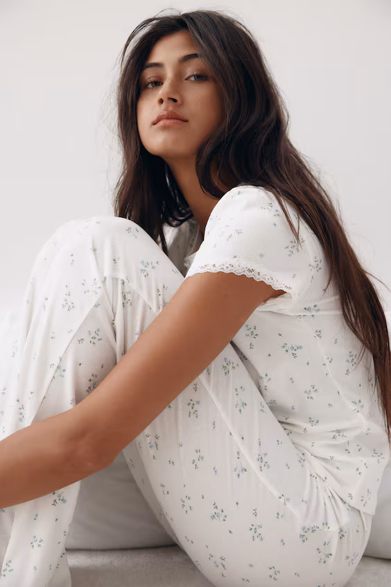 Пижама в рубчик из модала