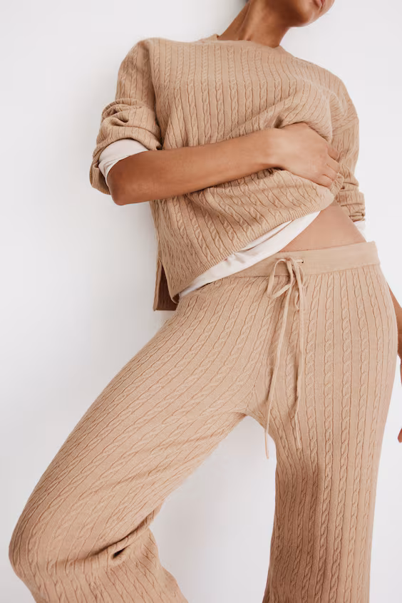 Брюки из трикотажа в меланжевом исполнении