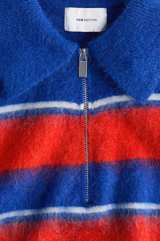 Свитер из смеси мохера с молнией